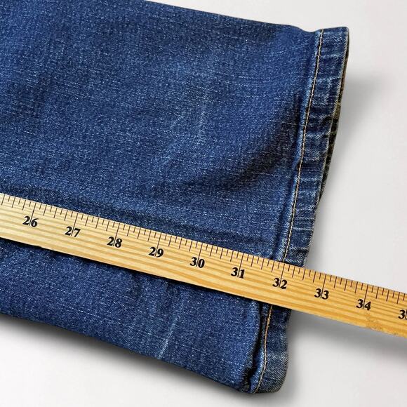 Vintage Levis Early Y2K Superlow Bootcut Denim Jeans 32x32 Low Rise Blue Grunge - Picture 12 of 12